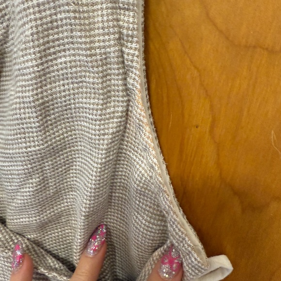 bryn Walker tan linen Sleeveless Wrap Top - Picture 5 of 7